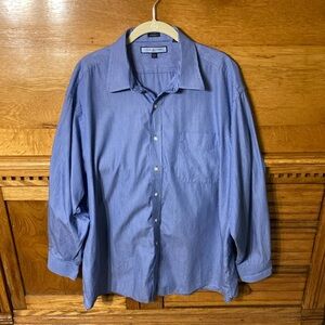 Tommy Hilfiger Regular Fit Blue White Pinstripe Dress Shirt